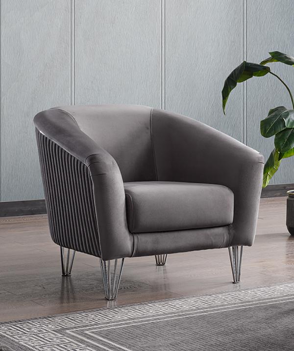 Sessel Design Couch Sofa Relax Hochwertig Textil Polster Sitzer Luxus Grau