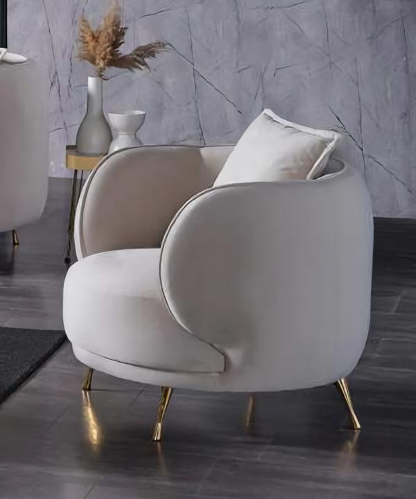 Sessel Design Couch Sofa Relax Hochwertig Textil Polster Sitzer Luxus Weiß