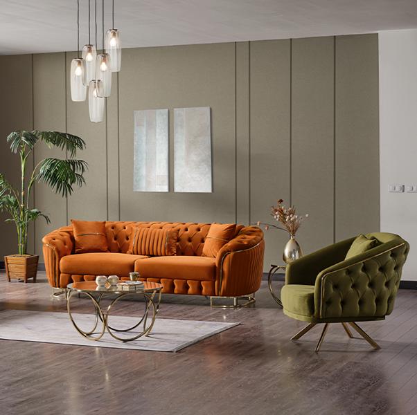 Wohnzimmer Sofagarnitur Sessel Luxus Couch Set Sofa 3 Sitze Sessel Hochwertig