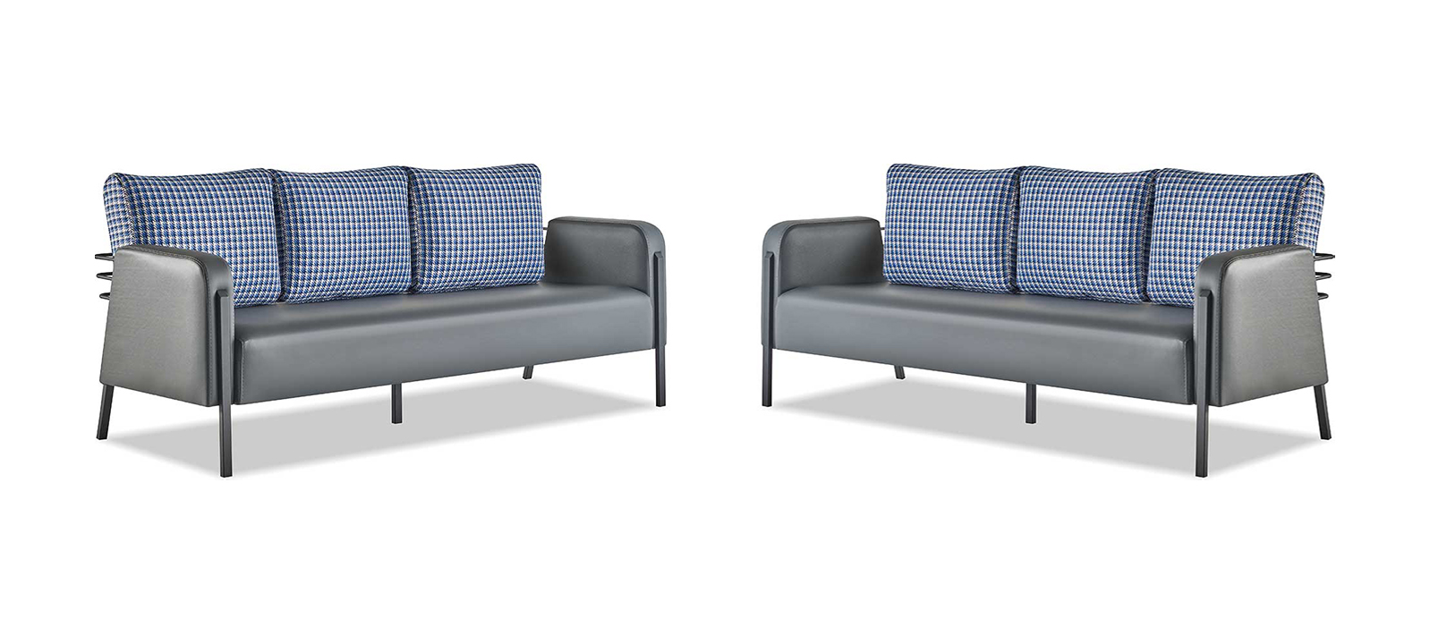 Sofas Grau Blau Sofas Kissen Sofa-Set Kissen 3-Sitzer Modern Polster