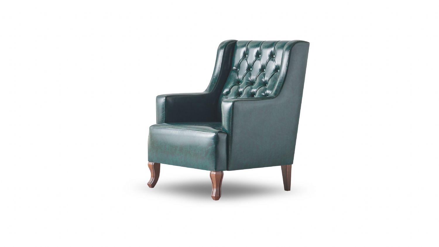 Sessel Grün Chesterfield Lehnsessel Klassisch Holz Leder 1-Sitzer Knöpfe
