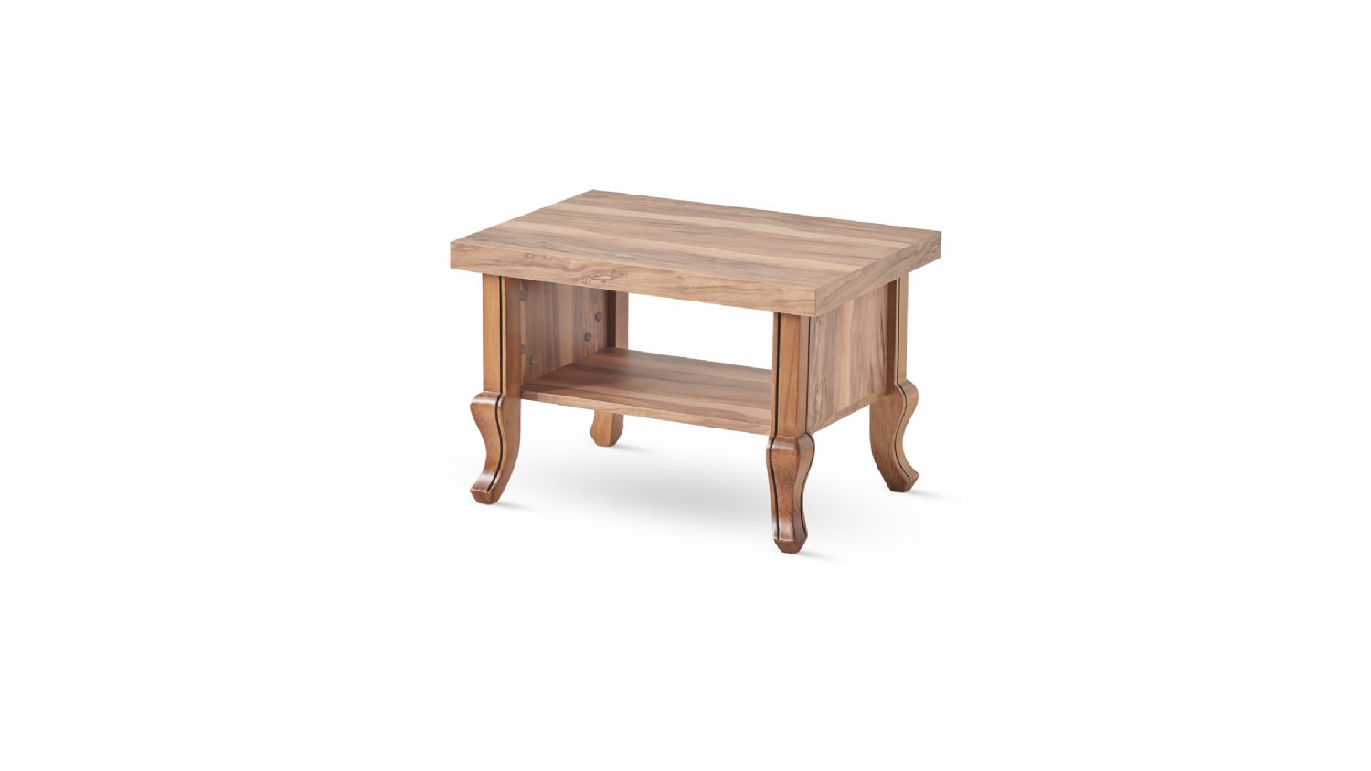 Couchtisch Braun Einlegeboden Regal Rechteckig Klassisch Holz Wohnzimmer