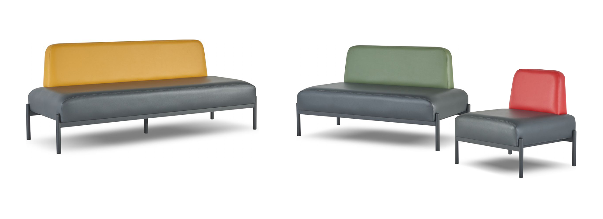 Sofa-Set Sofagarnituren 3-Sitzer 2-Sitzer Sessel Schwarz Gelb Grün Rot