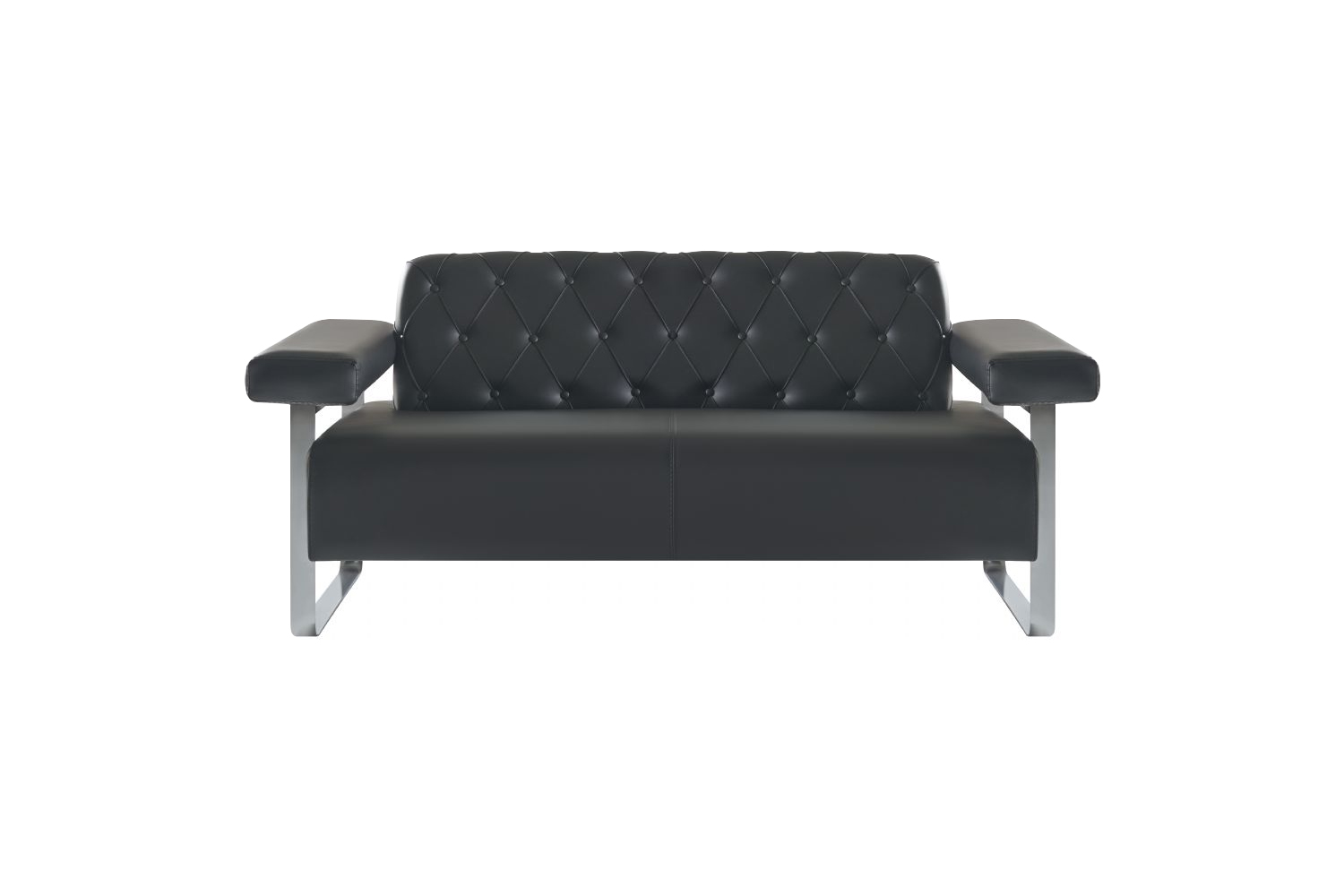 Luxus Schwarz 2-Sitzer Sofa Chesterfield Stil Original Designer Modern