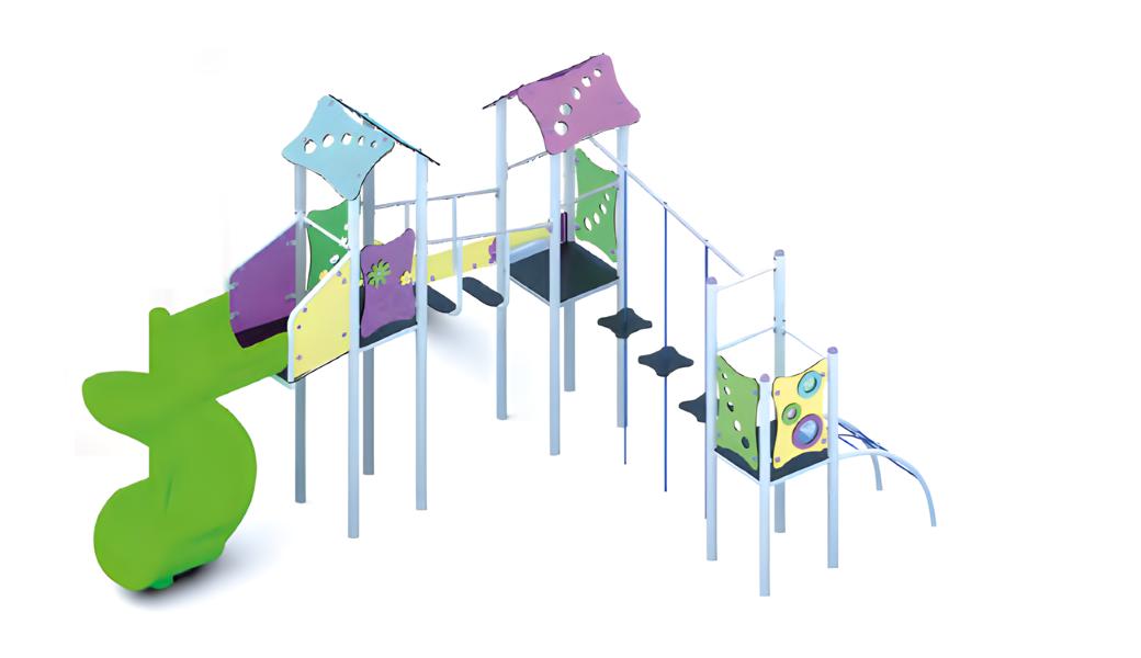 Freiluftspielplatz Vergnügungsbereich Kinderspielareal Rutschenturm Spielstätte