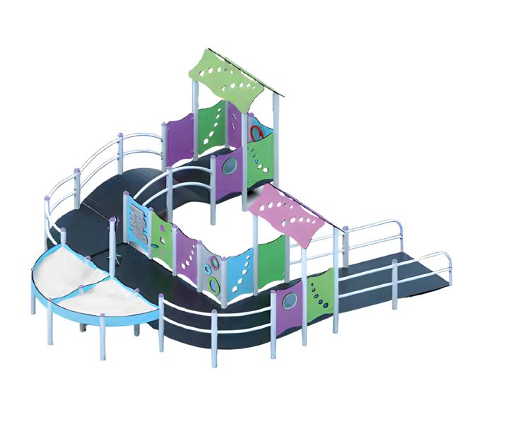 Spielzone Bewegungsfläche Freizeitgelände Spielturm mit Rutsche Bewegungsfläche