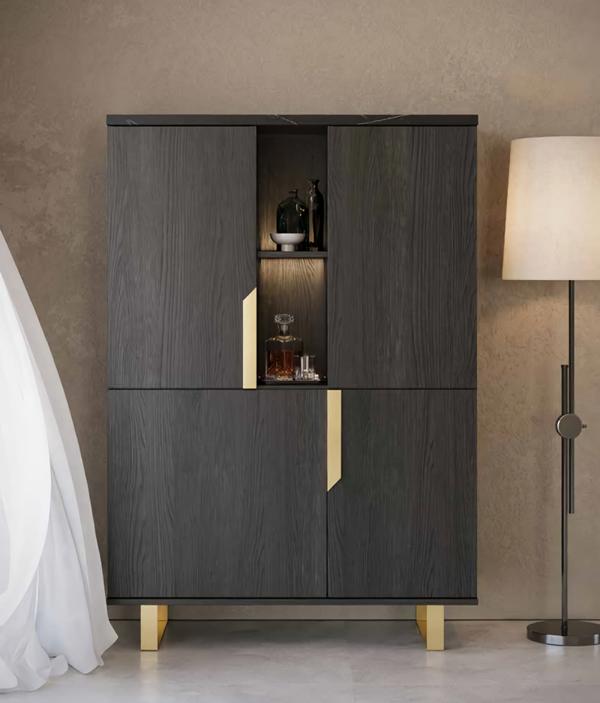 Moderner Vitrinen Schrank Wohnzimmer Hochschrank Hotel Aktenschrank 110 cm Neu