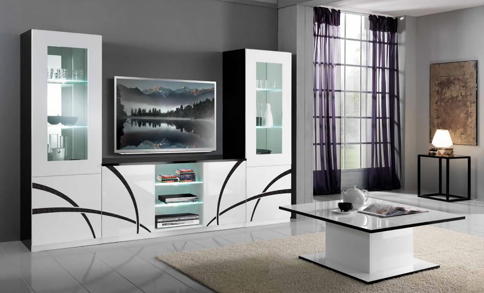 Wohnzimmer TV-Ständer Couchtisch Regal Luxus Design Set 4 tlg Modern Möbel Neu