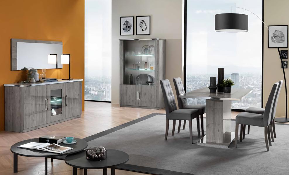 Esszimmer Set 8tlg Holzmöbel Esstisch 4x Stühle Anrichte Essgarnitur Design Neu
