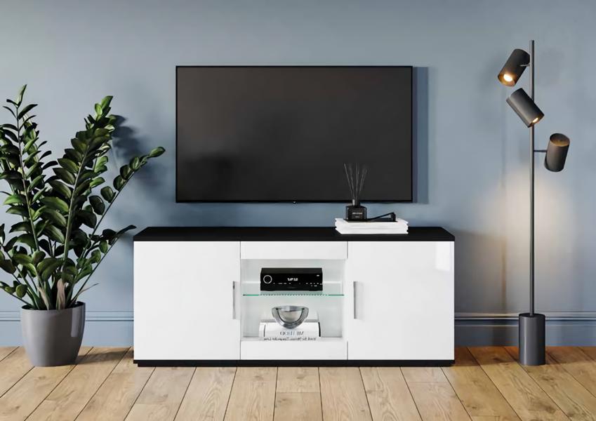 TV Ständer RTV Lowboard Modern Weiß Tisch Holz Modern Wohnzimmer Sideboard Neu