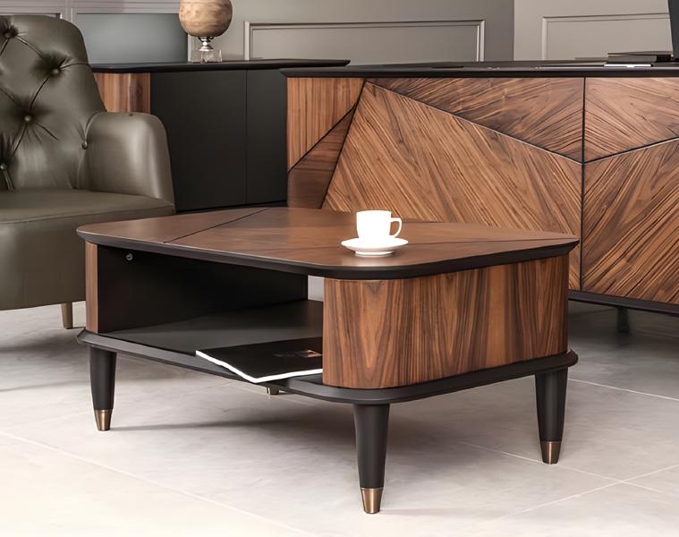Tisch Holz Couchtisch Moderne Design Beige Tische Büro Braun Einrichtung Neu
