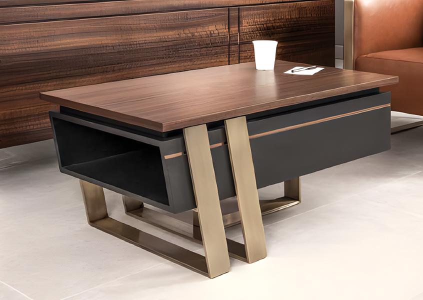 Tisch Holz Couchtisch Moderne Design Beige Tische Büro Braun Einrichtung Neu