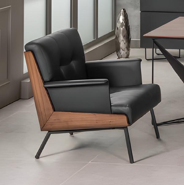 Sessel Leder Polster Drehbar Büro Stühle Möbel Büro Sessel Leder Schwarz Neu