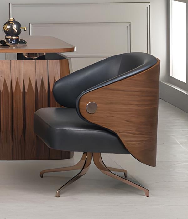 Büro Stühle Leder Sessel Stuhl Schwarz Bürostuhl Modern Luxus Einrichtung Neu