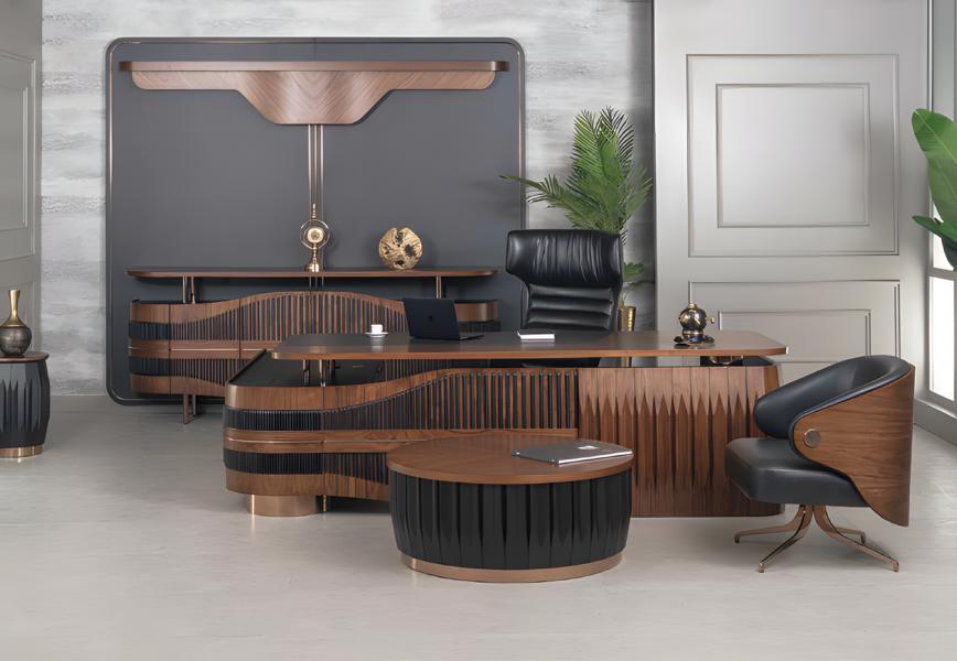 Moderne Büro Zimmer Set Office Einrichtung Komplett Set Schreibtisch Konsole Neu
