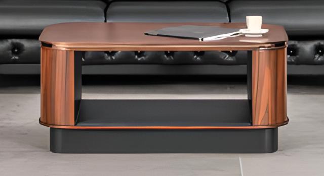 Couchtisch Braun Luxus Modern Rechteckig Einlegeboden Büroeinrichtung Neu