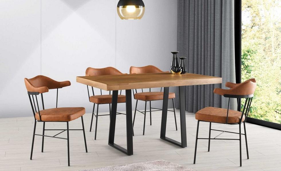 Esszimmermöbel Essgruppe Essecke Esstisch Stühle 7tlg Braun Tisch