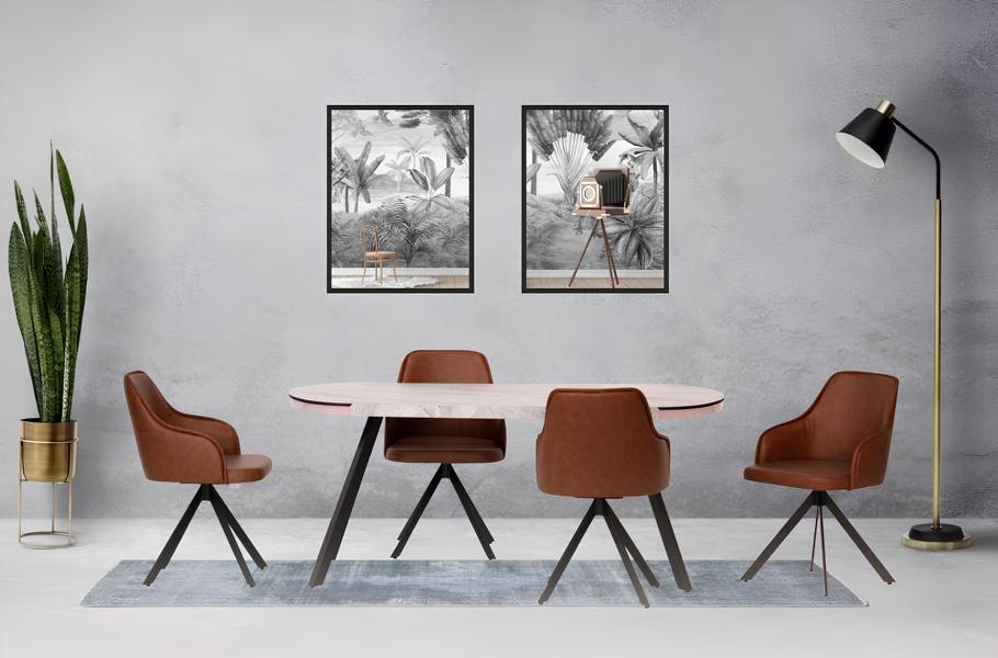 Essecke Esstisch Essgruppe Stühle Gruppe 7tlg Esszimmer Braun Tisch