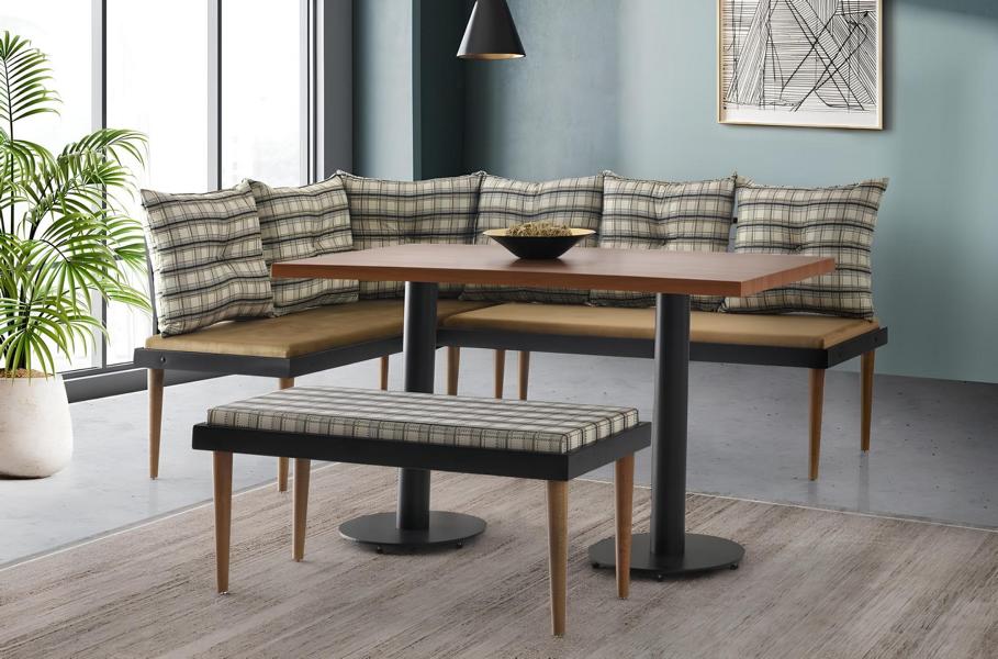 Bank Eckbank Sitzbank Truheneckbank Küche Grün Holz Esszimmer Sitzer