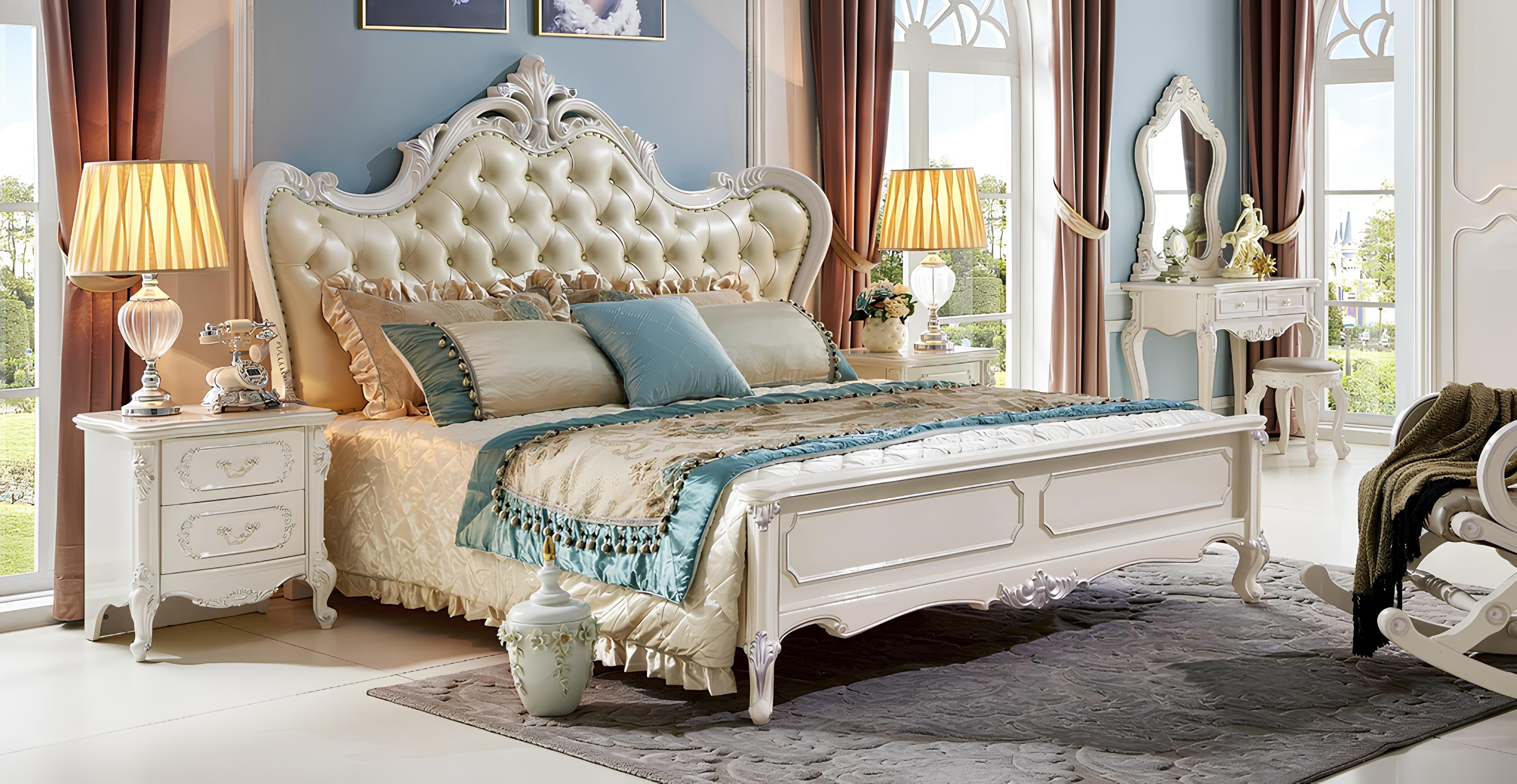 Bett 2x Nachttisch 3 tlg Schlafzimmer Set Design Modern Luxus Klassische Möbel