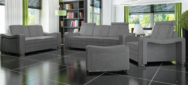 Sofagarnitur Textil Polster Sofa mit USB Garnitur Stoffsofa 3+2+1 Wohnlandschaft
