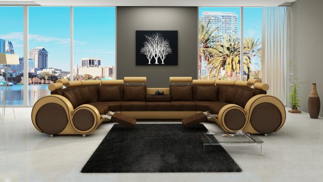 Moderne Textil Couch Sitzecke Polster Kuschel Couchen XXL Big Wohnlandschaften
