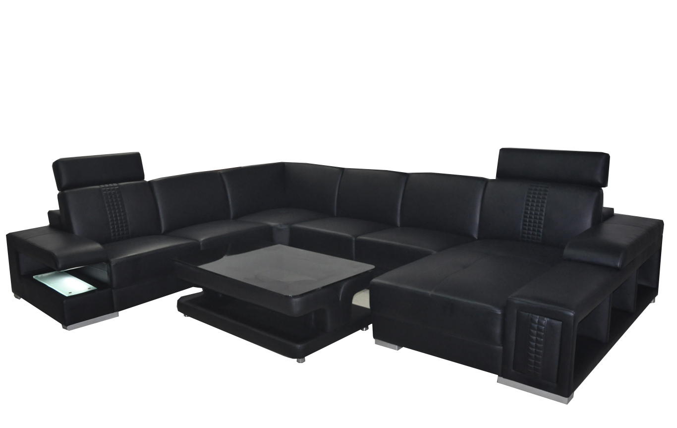 Leder Sofa Couch Polster Eck Sitz Garnitur U Form Ecke couchen Wohnlandschaft