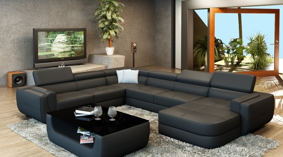 Designersofa Sitz Polster Ecke Ledersofa Wohnlandschaft Sofa Couch Polster Neu