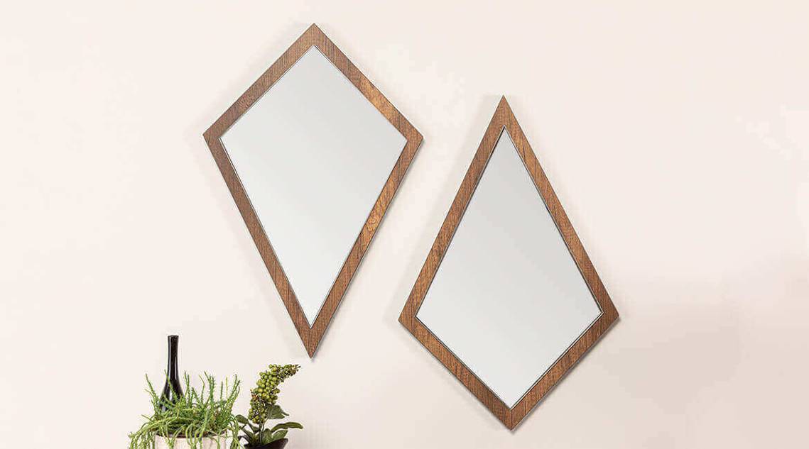 Moderner 2x Spiegel Wandspiegel Einrichtung Holz Rahmen Luxus Möbel