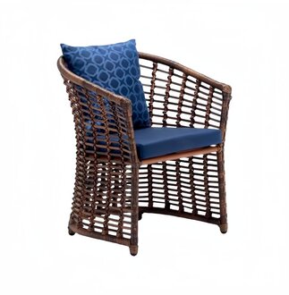Modern Rattan Sessel 1 Sitzer stilvoll Braun Terrasse Luxus Design Möbel