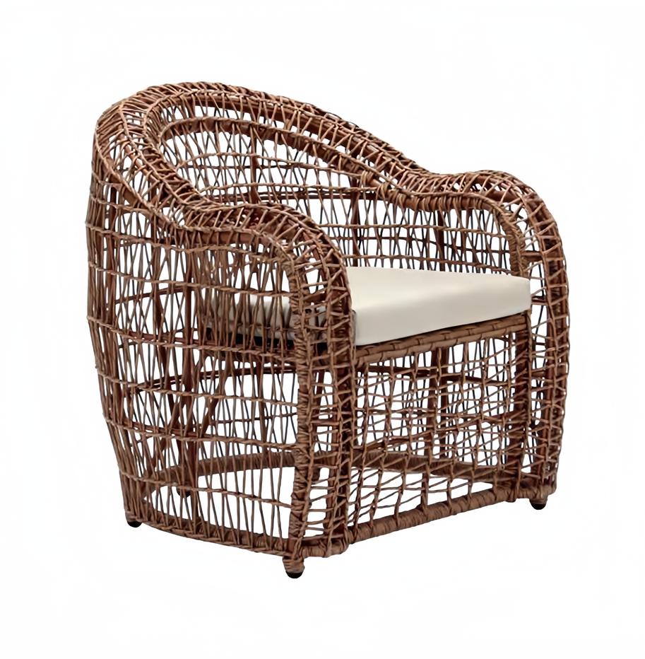 Modern Design Braun Sessel Sofa Sitz luxuriös entspannen Rattan Polsterung