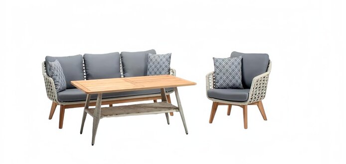 Sofagarnitur Rattanmöbel Gartenmöbel Terrasse Set Lounge Balkon Outdoor 3tlg.