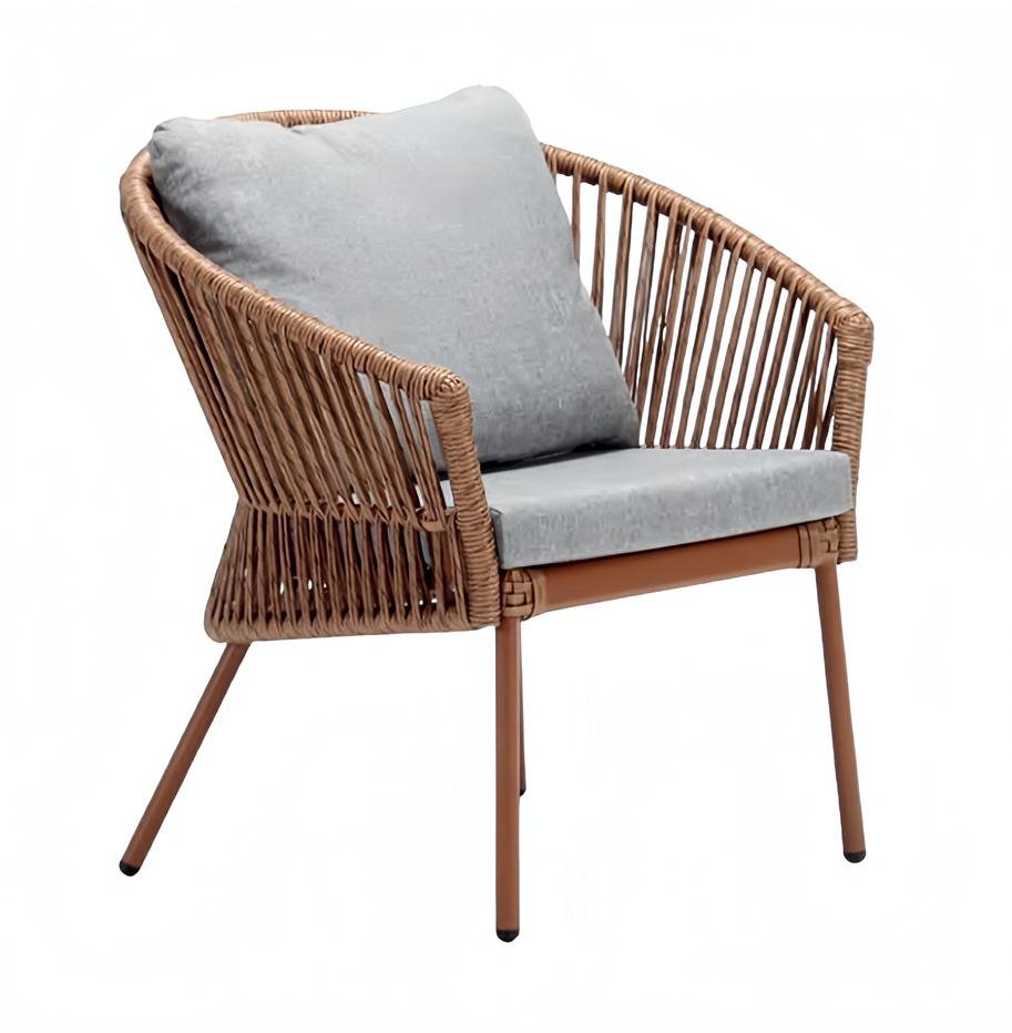 Luxus Design Hochwertig Sessel Terrasse Braun 1 Sitzer Relax Club Polster