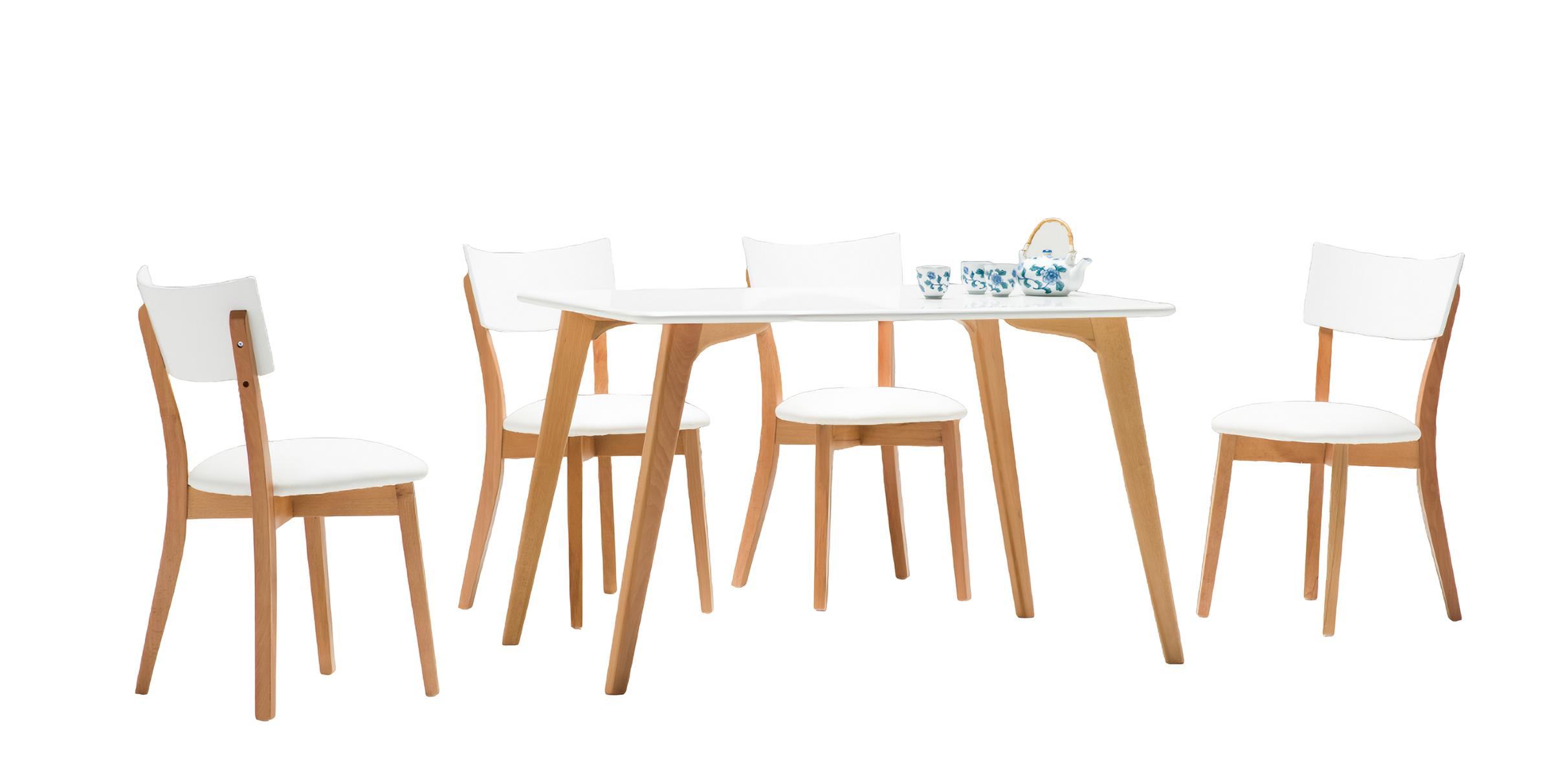 Essgarnitur Esszimmer Set Esstisch + 4x Stühle Einrichtung Modern Komplett