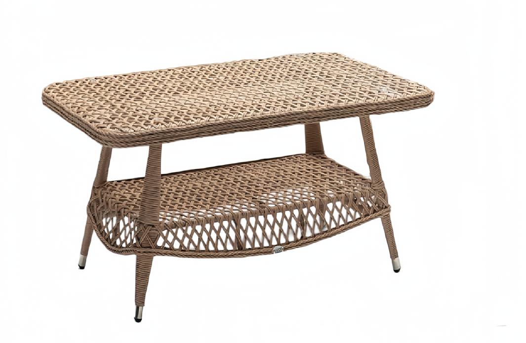 Couchtisch Luxus Kaffeetisch Modern Sofatisch Beistelltisch Rattan Beige