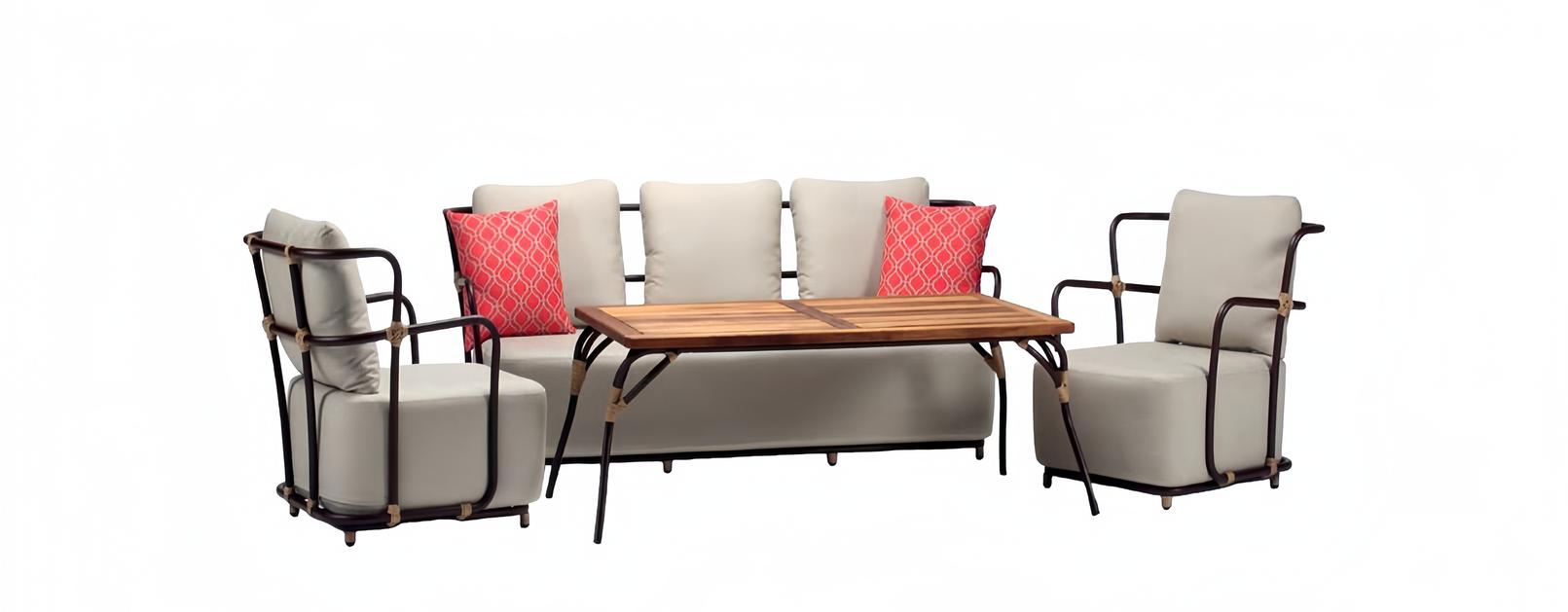 Rattanmöbel Garnitur Gartenlounge Sofagarnitur Loungemöbel Terrassenmöbel 4tlg