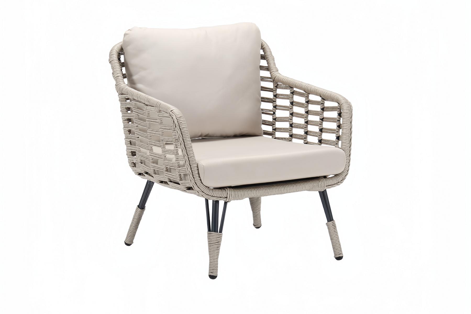 Sessel Hochwertig BeigeTerrasse Design Elegantes Möbel Modern Sessel luxuriöse