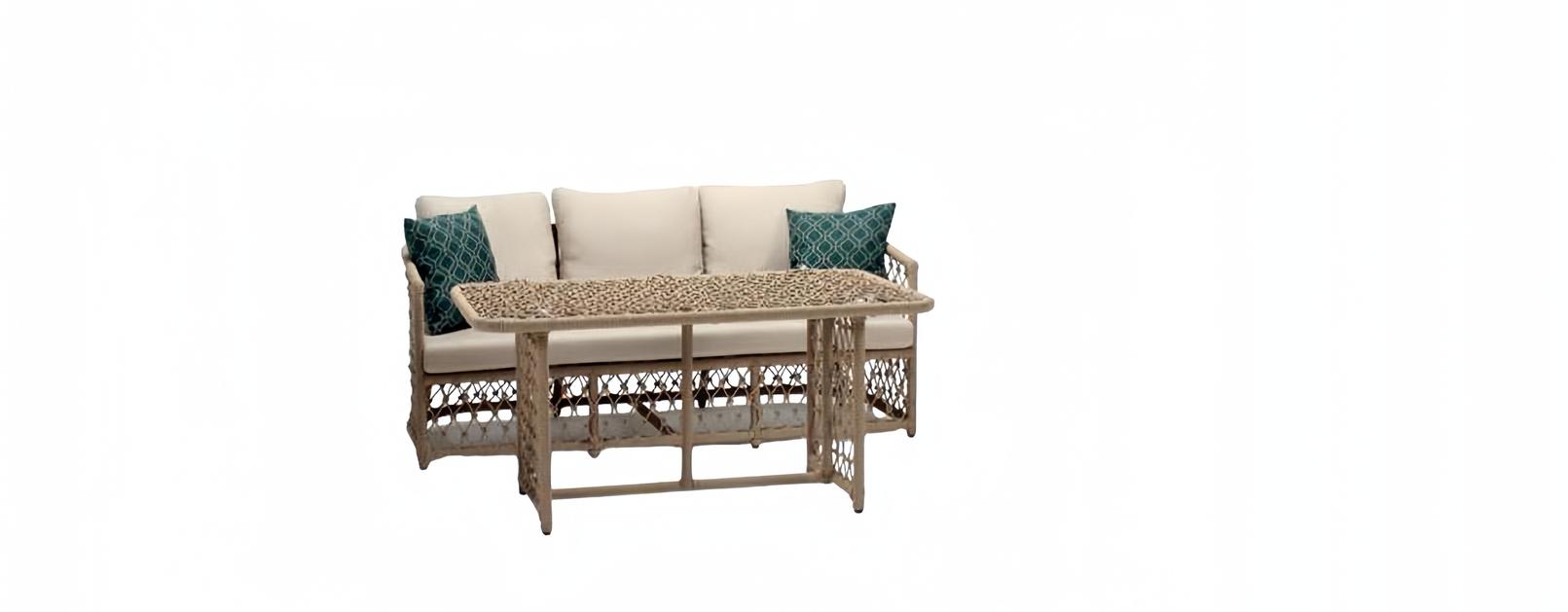 Garnitur Sofa 3 Sitzer Modern Couchtisch Sofas Dreisitzer Rattan Tisch Luxus