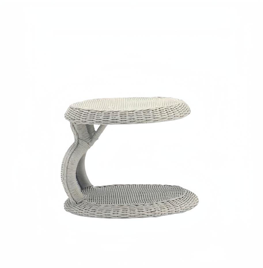 Couchtisch Grau Luxus Möbel Terrasse Design Hochwertig Rund Rattan Modern