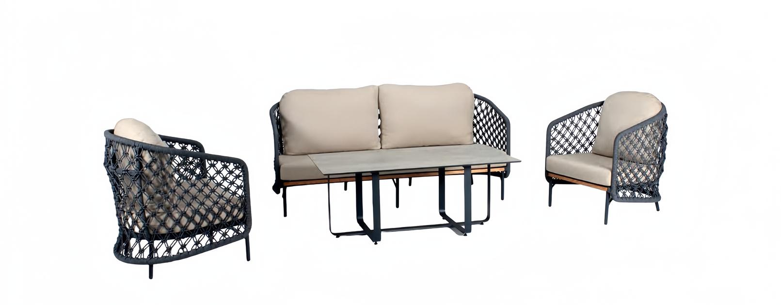 Outdoor Rattanmöbel Terrassenmöbel Balkonmöbel Gartenmöbel Sitzgarnitur 4tlg.