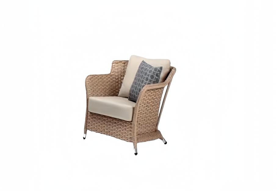 Sessel Design Couch Sofa Relax Beige Rattan Lounge Club Polster Sitzer Luxus