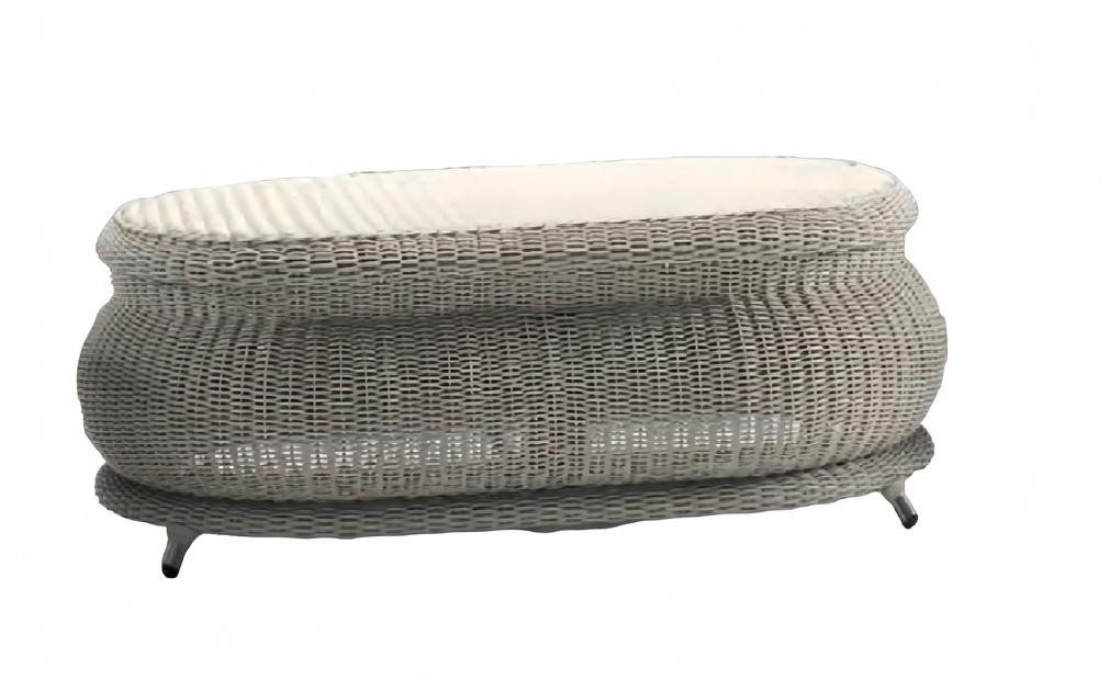 Couchtisch Hochwertig Designer Oval Grau Beistelltisch stilvolle Terrasse