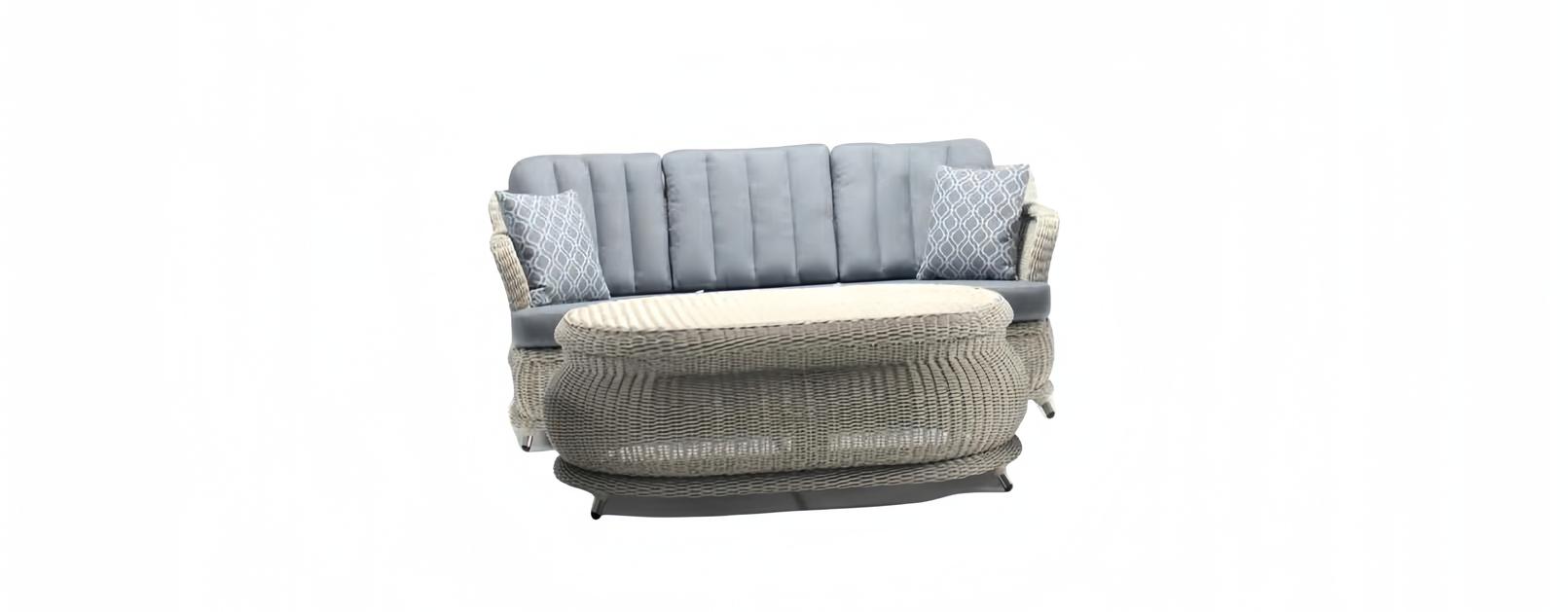 Rattanmöbel Garnitur Gartenlounge Loungemöbel Balkonmöbel Terrassenmöbel 2tlg