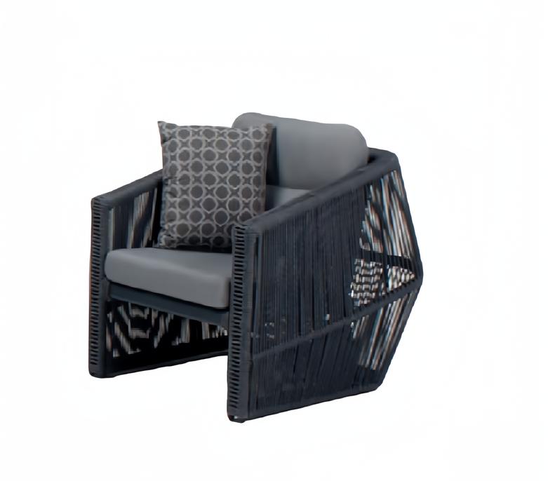 Sessel Schwarz Terrasse Design Elegantes Möbel Modern 1 Sitzer Luxus Sessel