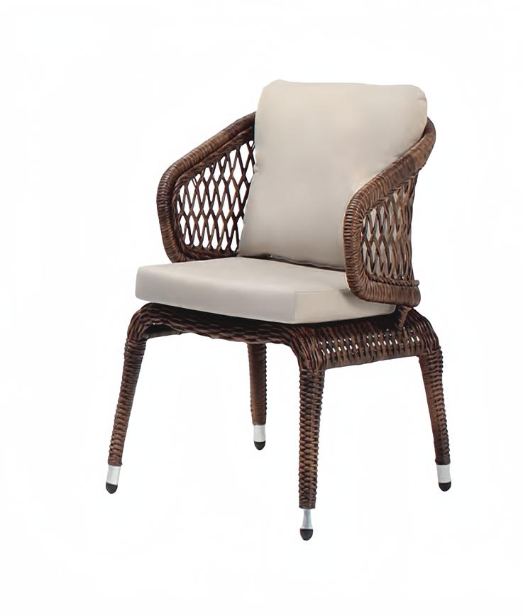Sessel Rattan Braun Luxuriöser moderner Terrassen hochwertiger stilvolle Möbel