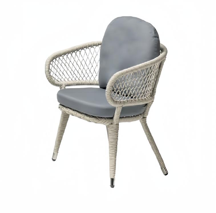 Sessel Rattan Grau Luxuriöser moderner Terrassen hochwertiger stilvolle Möbel