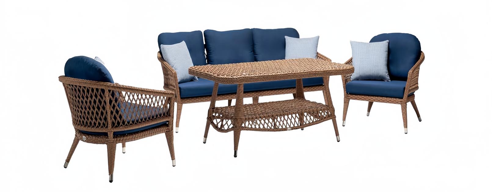 Sofagarnitur Garten Rattanmöbel Terrasse Set Balkon Outdoor Lounge Möbel 4tlg.