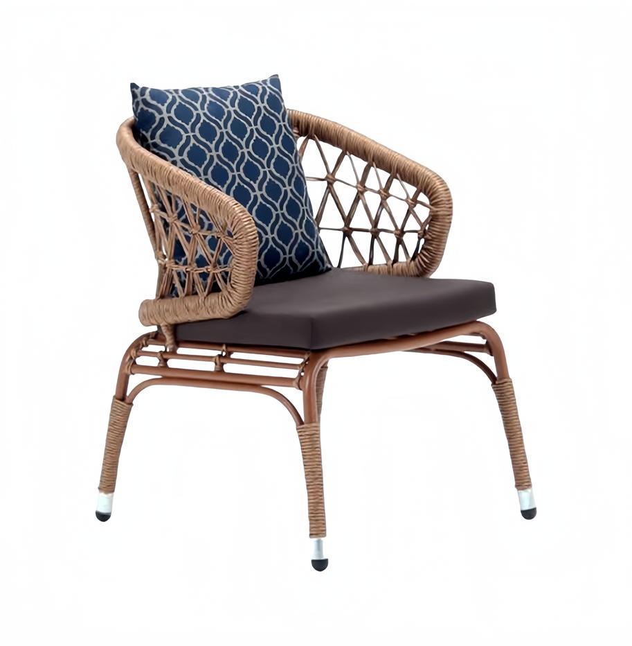 Luxuriöser Rattanstuhl moderner Terrassen hochwertiger Stuhl stilvolle Braun