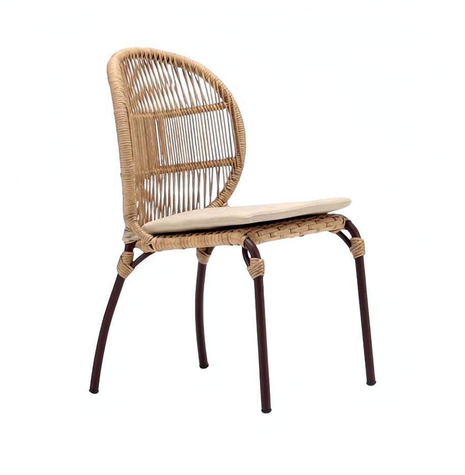 Modern Terrasse Balkon Luxus Stühle beige stilvolle Qualität Rattan Stuhl