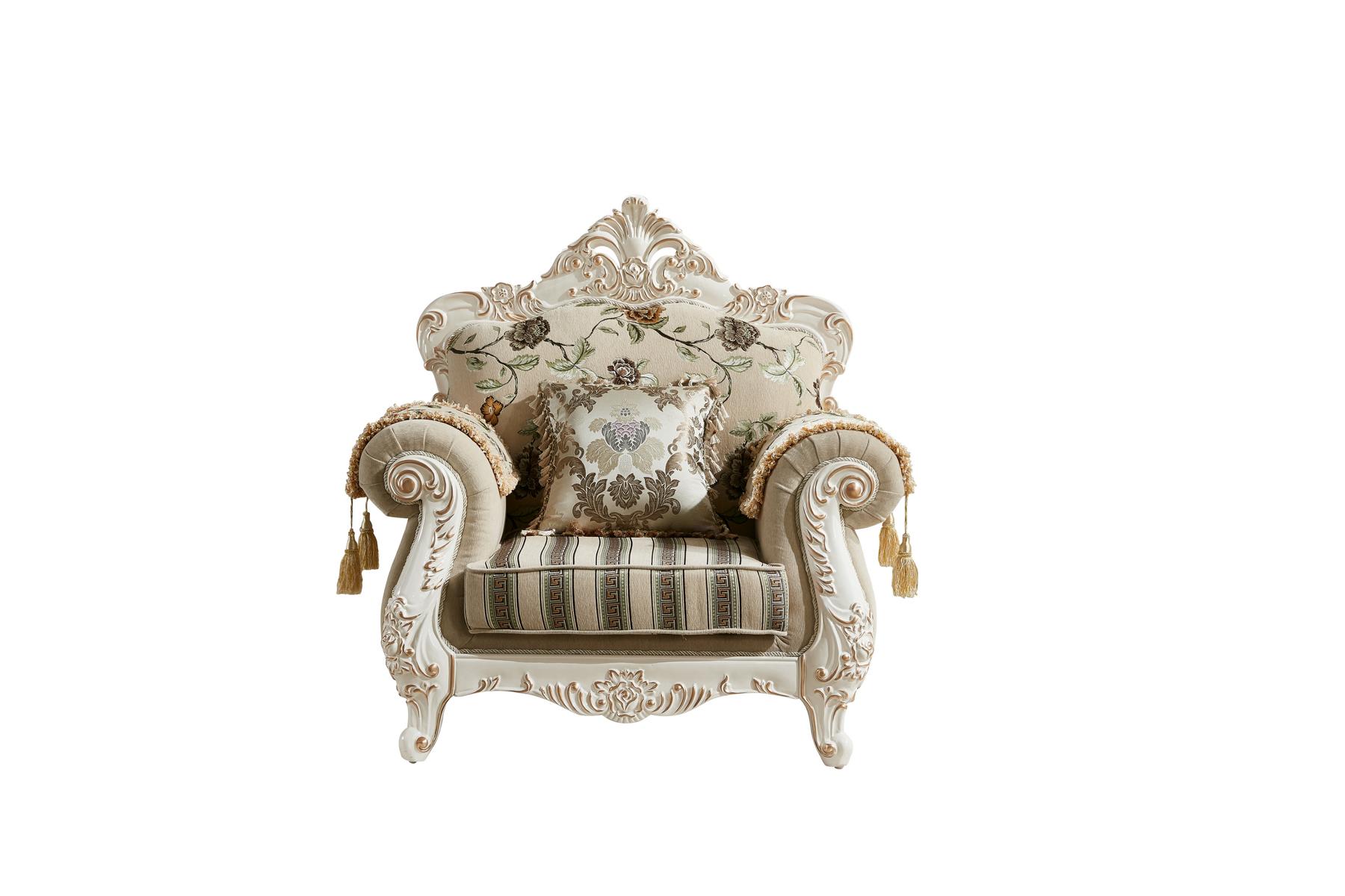 Sessel Beige Elegantes Design Schön Polster Stoff Klassische Wohnzimmer Neu
